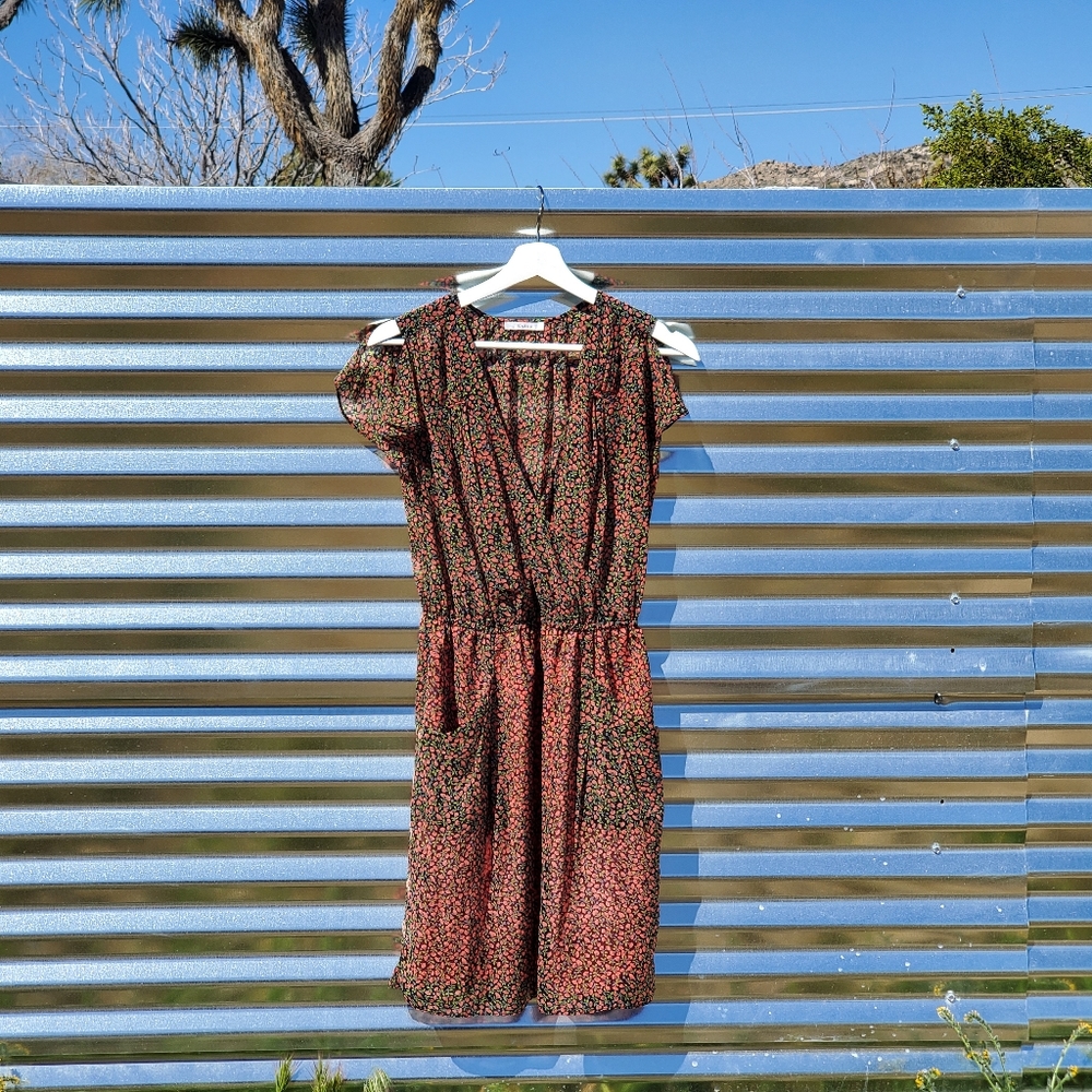 Esley Floral Apron Wrap Dress